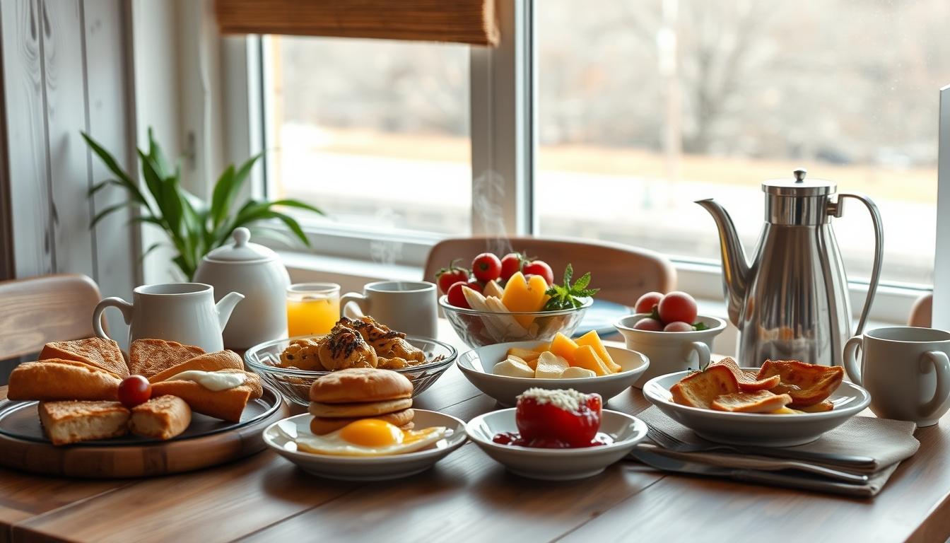 Comforting family dinner served at home