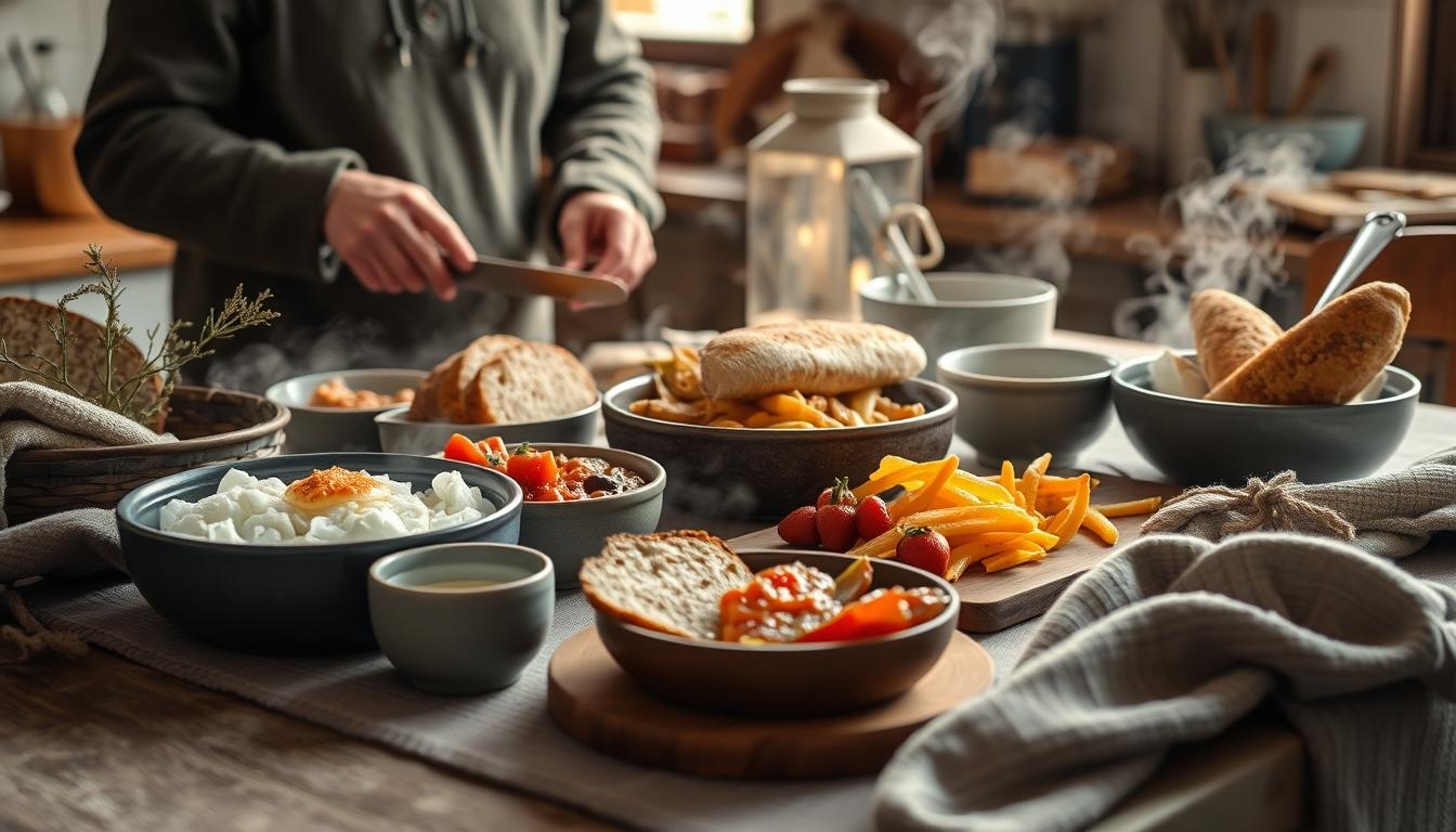 Seasonal meal prepared in a home kitchen